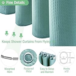 Dynamene Long Shower Curtain - 78 inch Long Waffle