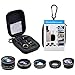 Phone lens 5 in 1 GUANZHI HD Camera Lens Kit 198 Degree Fisheye Lens/0.63x Wide Angle/15x Macro Lens/2X Telephoto Lens/CPL Lens for iPhone X/8/7/6/6s Plus/5s SE Samsung Galaxy S7/S7 E(5 in 1 Lens Kit)