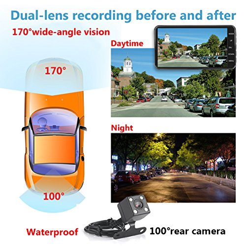 Dash Camera - P-JING Car Camera DVR Dashboard 3.8" Screen,170 Degree Wide Angle,Full HD 1080P, Vehicle On-dash Video Recorder Camcorder with G-Sensor, Loop Recording,Night Vision ,WDR, Parking Monitor