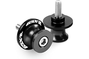 GZYWMJZ Pack of 2 Motorcycle Swing Arm Spools For Suzuki GSXR 1000 GSXR600 GSXR750 GSX-R 125 150 GSXR 600 750 GSX-R750 GSX-R1000, M8 Swingarm Slider Stand Paddock (Black)