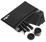 Smell Proof Bag with Accessories – Container Pouch PLUS Grinder, Resealable Bags, and Doob Tubes – Stash Storage Case - Smellproof No Odor Bags