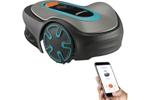 GARDENA 15202-41 SILENO Minimo - Automatic Robotic Lawn Mower, with Bluetooth app and Boundary Wire, one of The quietest in its Class, for lawns up to 5400 Sq Ft, Made in Europe, Grey