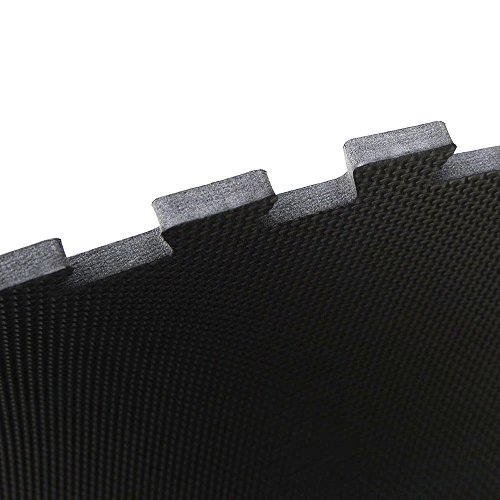 Clevr 96 sq. ft (24 Pieces) Interlocking Gym EVA Foam Floor Mat Tiles (24" x 24") - Black | Protective Flooring Workout Exercise Mat Puzzle Cushion with Borders | 1 Year Limited Warranty - Thumbnail 7