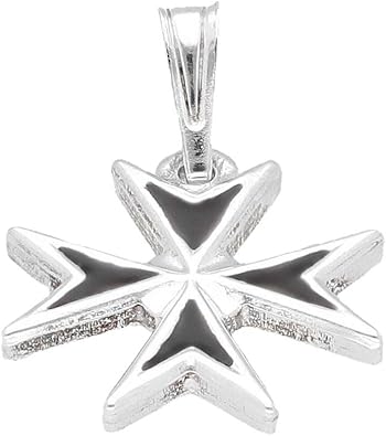 Ciondolo A Forma Di Croce Maltese In Argento Sterling 14 X 15 Mm Amazon It Gioielli