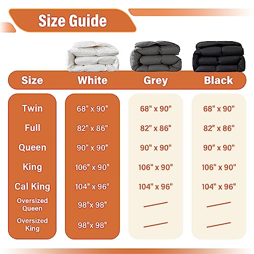 Cosybay Feather Down Comforter All Season White King Size Down Duvet