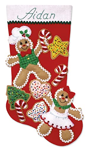 Gingerbread Friends Felt Stocking Kit