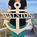 Personalized Wooden Anchor Name Sign - Nautical Wall Decor For Beach House - Custom Anchor Sign Door Hanger - Navy and Ship Art Decorations For Your Home by 48 Hour Monogram