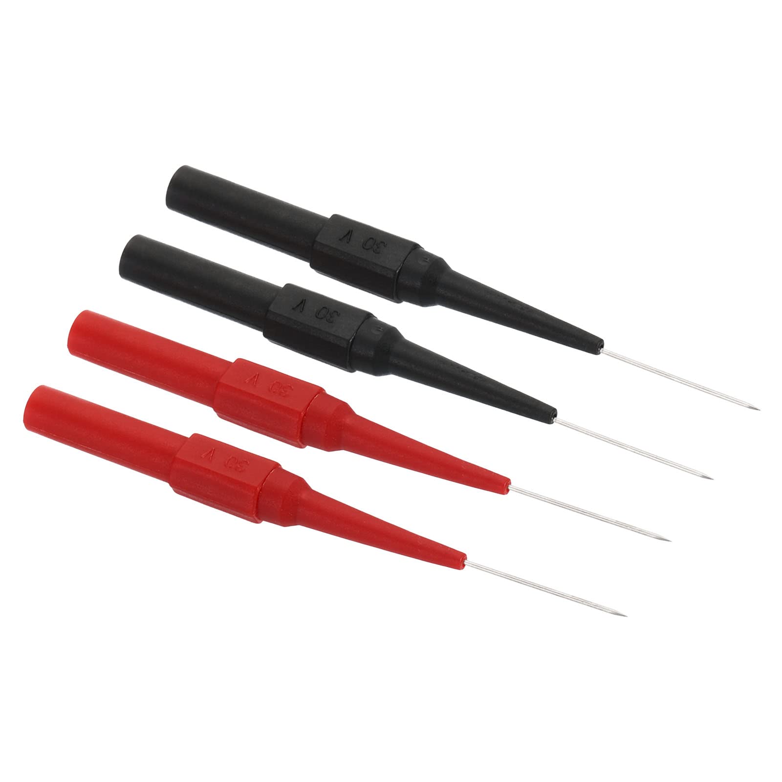 PATIKIL 0.7mm Test Probes Set, 2 Set Copper Multimeter Test Lead Extention Sharp Probe Pin Tip Needle for Electrical Circuit Test Measurement, Red Black