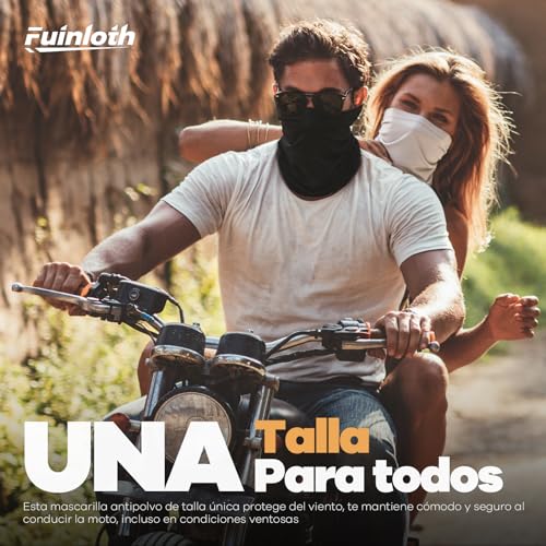 fuinloth Multifunctional Tubular Scarf with UV Protection, Breathable Microfibre, Lightweight Neck Gaiter for Adult Motorcycle Running