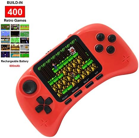 Retro Handheld Game Consoles with 400 Classic NES FC Games, Unique Rotatable Rock, 8 Bit 3 Inch Gameboy with 800mAh Rechargeable Battery, Video TV Output, Christmas Birthday Gifts for Kids Men Women