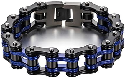 yinyunMen Stainless Steel Bracelet Bicycle Bracelet Wide Link Rock Punk Motorcycle Chain Men's Jewelry Wristband