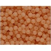 BeadTin Peach Frosted 6mm Round Plastic Craft Beads (500pcs)