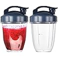 Replacement 18 Oz Cups Set with Flip Top To Go Lid Compatible with Nutribullet 600W 900W Blender Juicer 2-Pack