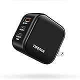 TWOPAN 65W USB C PD Laptop GaN Charger, 3-Port Compact Foldable Wall Charger Power Adapter for MacBook Air M2/Pro, iPhone 14/