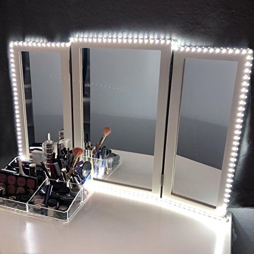 SRHOME LED Vanity Mirror Lights Kit for Makeup Dressing Table Vanity Set,13ft/4M 240 LEDs Mirror Light for Vanity Makeup Table Set with Dimmer and Power Supply,Mirror not Included