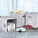 Homyfort Cloth Storage Bins, Foldable Cubes Box Basket Organizer Container Drawers with Dual Plastic Handles for Closet, Bedroom, Toys,Set of 4 Light Grey 13