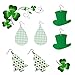 10Pcs Faux Leather Sheets Plaid Printed and Glitter Synthetic Leather Fabric Sheet for Earrings Hair Bows and Craft Making (Green)