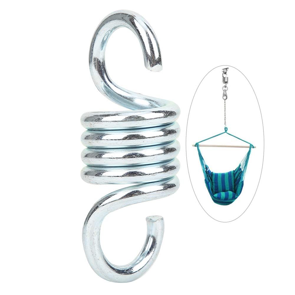 Alomejor Metal Hammock Extension Spring Heavy Duty Suspension Spring Hook for Garden Swing Hammock Chair - 700 Pounds Capacity - Silver