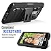 LG K8 V Case, LG K8V Case, Combo Shell Phone Cover Kickstand with Built-in Holster Locking Belt Clip + Circlemalls Stylus Pen-Black
