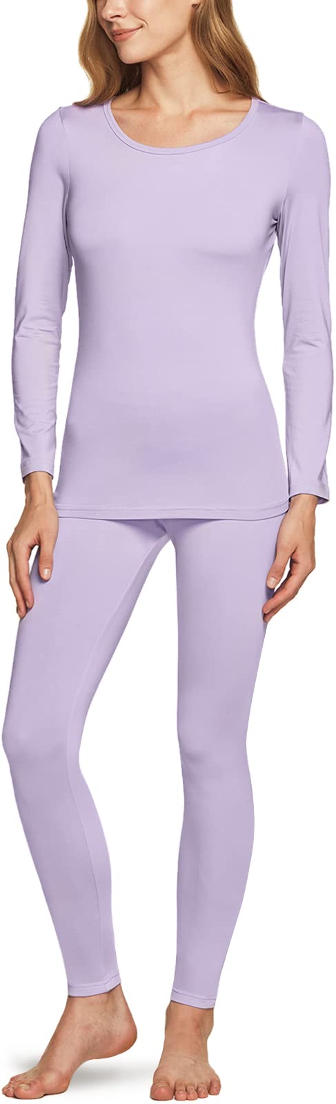 TSLA Women's Thermal Underwear Set, Soft Fleece