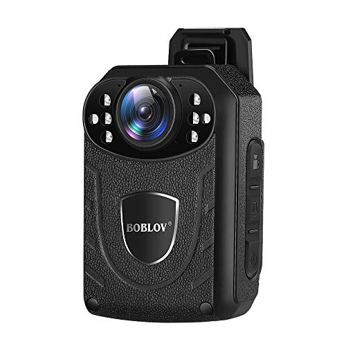 BOBLOV KJ21 Body Camera, 1296P Body Wearable Camera Support Memory Expand Max 128G 8-10Hours Recording Police Body Camera Lightweight and Portable Easy to Operate Clear NightVision(64GB Card)