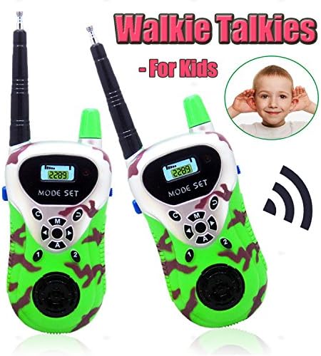 Walkie Talkies for Kids, Xenzy Two Way Radio Range Handheld Mini Portable Walkie Talkies Spy Gear Pretend Play Toys Parent-child Interaction Games Birthday Gift for Child Boys Girls (Pack of 2,Green)