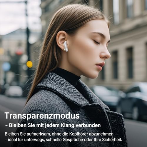 Bluetooth Headphones with Hybrid Active Noise Cancellation, In-Ear Headphones Wireless Bluetooth 5.4, 6Mic, 49 Hours Playback, Powerful Bass, 8 EQ Modes, App Control, Wireless Charging, Multipoint