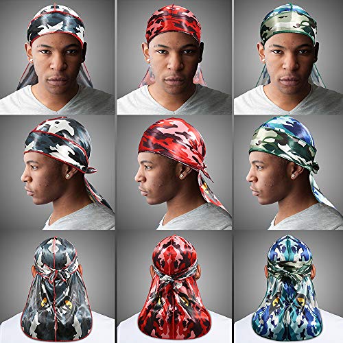 Premium Silky durag & Wave Cap(Multi Colors),Designer Durag With Long