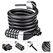 Bike Lock Cable, 6-Feet Bike Cable Basic Self Coiling Resettable Combination Cable Bike Locks with Complimentary Mounting Bracket, 6 Feet x 1/2 Inch,1.4Lb-Blusmart