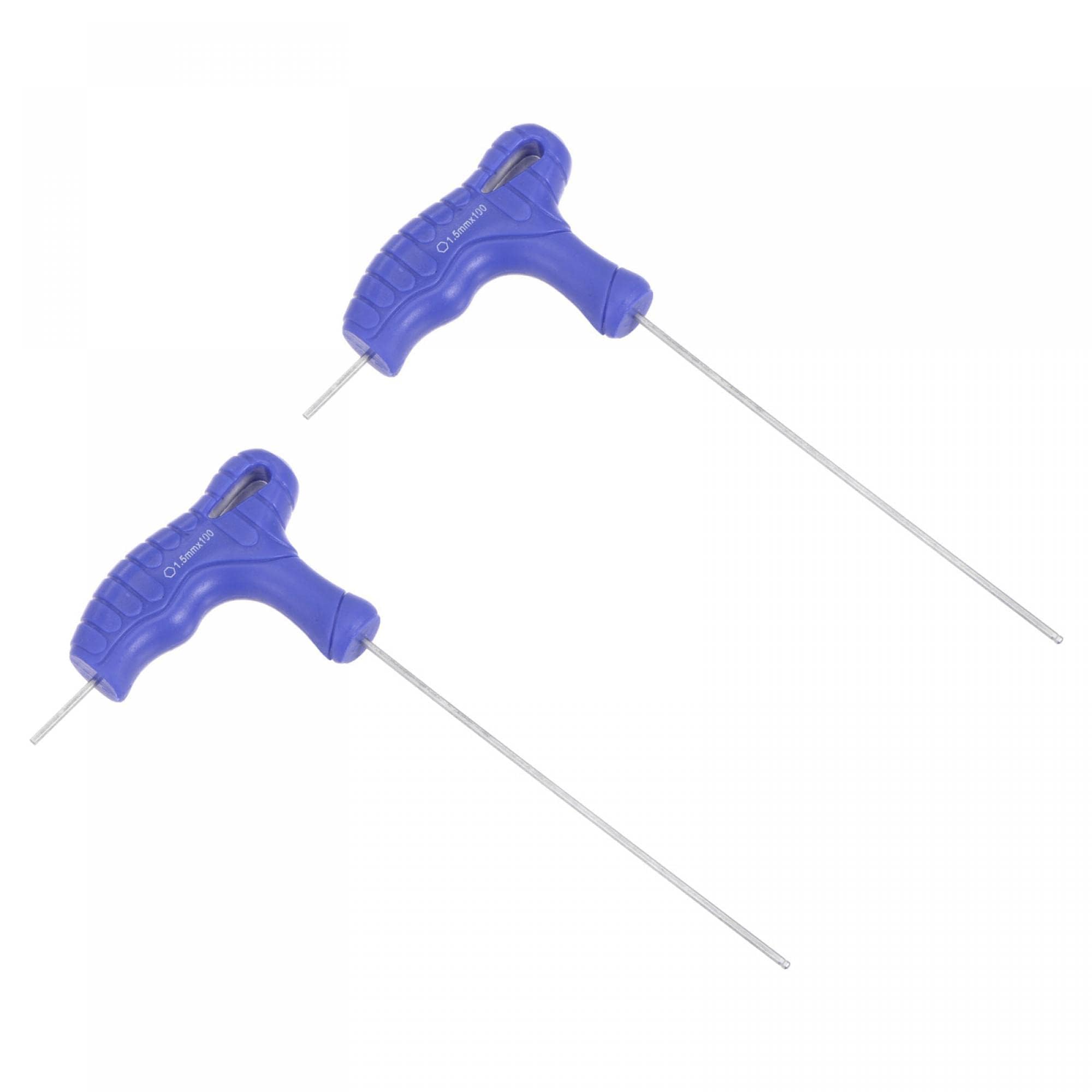 TOP-VIGOR 2Pcs 1.5mm Ball End Hex Key, T-Handle Hexagon Wrench Spanner, Metric CR-V Steel Allen Key Hand Tools for Repair and Maintenance