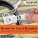 Pro-Grade, Adhesive-Backed Cable Straps 50 Pack. High-Strength, White Clamps for Electrical Wire Management and Organization. Tool-Free Installation for Home Or Office. Screw-Mount for Permanent Hold