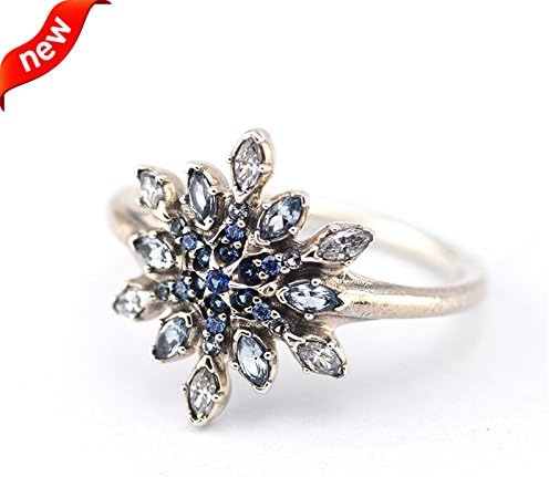 Compatible With Pandora Style Jewelry 100% 925 Sterling Silver Rings Crystalized Snowflake,Blue Crystals & Clear CZ Wholesale DIY (52)