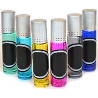 6 Pack Firefly Craft Glass Roller Bottle with Chalkboard Labels, 10 ml each