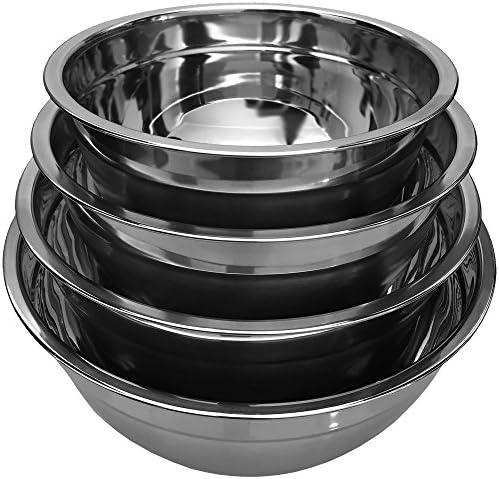 Quality Department Stainless Steel Non-Slip Mixing Bowls with Lids, 4 Piece Set