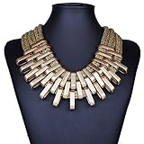 QIYUN.Z Multiple Layers Chains Twisted Women's Choker Bib Necklace Fashion