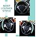Elantrip Auto Reversible Leather Steering Wheel Cover Mint 14 1/2 to 15 inch for Car