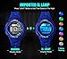 Digital Watch Men Sports Water Resistant 60 Lap 3 Alarm Stainless Steel Ring Stopwatch Dual Time Black Resin Watch Black 442 (Blue-b)