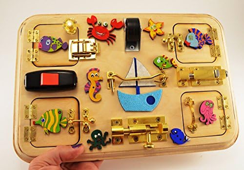 Toy for travel Travel busy board Toy for trip Toddler busy board Latch board Sensory for baby Montesori toy Baby gift Toy for boy