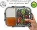 [3-Pack] 2 Compartment Bento Box Leak Proof Glass Meal Prep Food Storage Lunch Containers - Portion Control for Keto, DASH and Mediterranean Diet - BPA Free - Free Keto Cookbook Sample