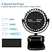 UERMEI Battery Operated Clip on Mini Portable Fan for Stroller 4 Speed Cooling Desk Table Fan USB Rechargeable Personal Fan for Office,Dorm or Outdoor Activity (Black)