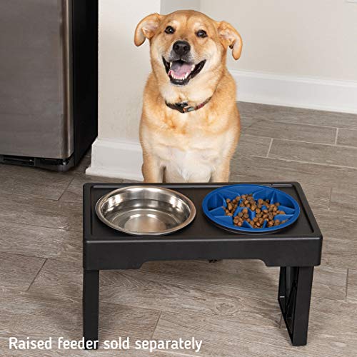 Leashboss Dog Bowl Slow Feeder for Raised Pet Feeders Maze Food Bowl