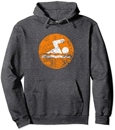 Swim Hoodie Hooded Sweatshirt Vintage Orange Swim Icon Shirt
