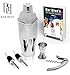 5 Piece Deluxe 24 Oz. Cocktail Shaker Bar Set Kit by Bar Brat ™ / Bonus 130+ Cocktail Recipes (ebook) / Jigger, 2 Pour Spouts, Waiters Corkscrew/Mix Any Drink To Perfection