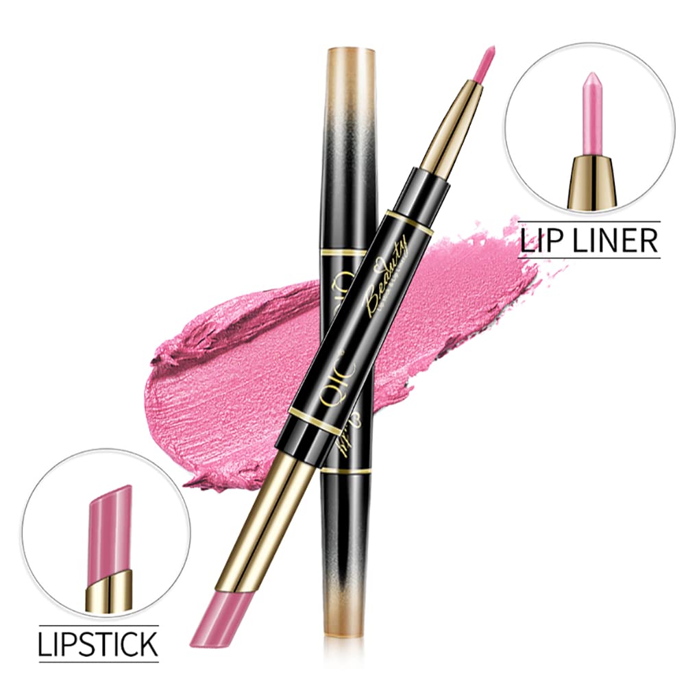 Petansy 5pc Double Head Matte Lipstick Set - Long Lasting, Waterproof, Moisturizing Lip Liner & Lipstick