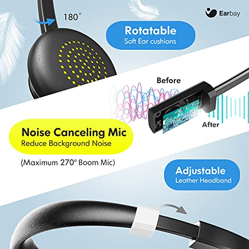 Bluetooth Headset With Microphone, Wireless Headphones With Mic Noise