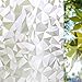 Housolution Refraction Privacy Window Films, No-glue Static Privacy PVC Window Films Non-adhesive Frosted Glass Sticker Heat Control Anti UV Protective Cover for Home, Diamond Cutting (78.7 x 17.7 IN)