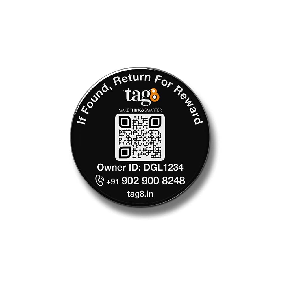 tag8 Mobile Finder Adhesive Tag for Android, Compact & Light Item Finders with App Based Real-Time GPS Tracking, Detection of Unauthorized Access and Theft Safety | Digital Tag - Find My Phone