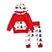 Baby Boys Girls Merry Christmas Clothing Set-Deer&Tree Print Long Sleeve Hoodie Tops+Long Pants 2pcs Outfit (6-12 Months, Red)