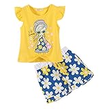 LittleSpring Little Girls' Shorts Set Little Girl Printing
