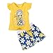 LittleSpring Little Girls' Shorts Set Little Girl Printing Size 2T Yellow